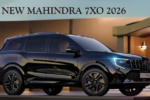 Mahindra XUV 7XO 2026 SUV displayed in a modern showroom with premium metallic finish