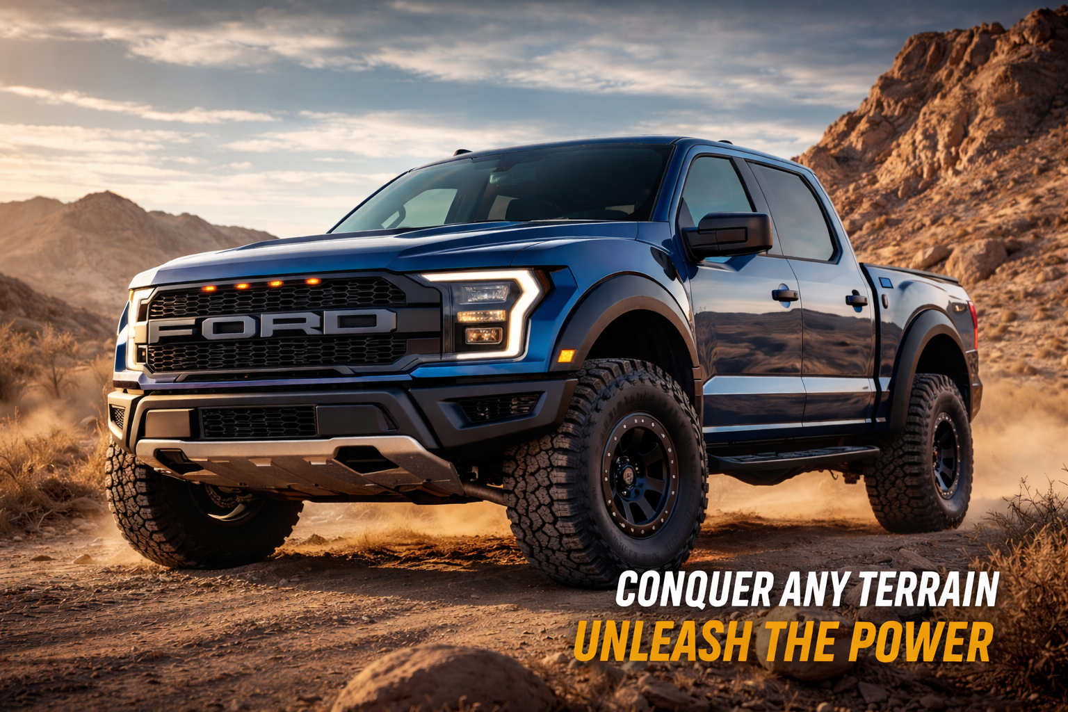 Ford F-150 Raptor off-road truck USA in desert