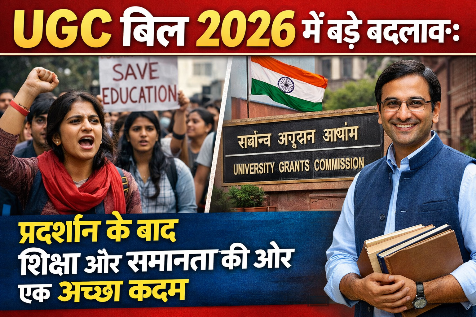 UGC बिल 2026 में बड़े बदलाव: प्रदर्शन के बाद शिक्षा और समानता की ओर एक अच्छा कदम